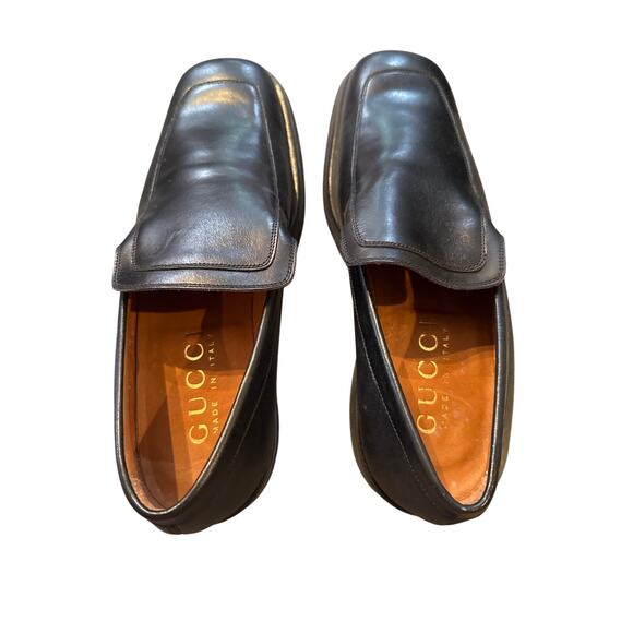 Mens Black Leather Gucci Loafers Size IT 41 Unisex Women - Picture 1 of 7